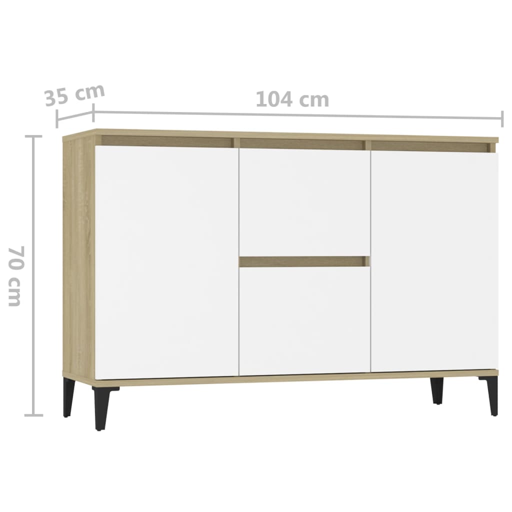 Dressoir 104x35x70 cm bewerkt hout