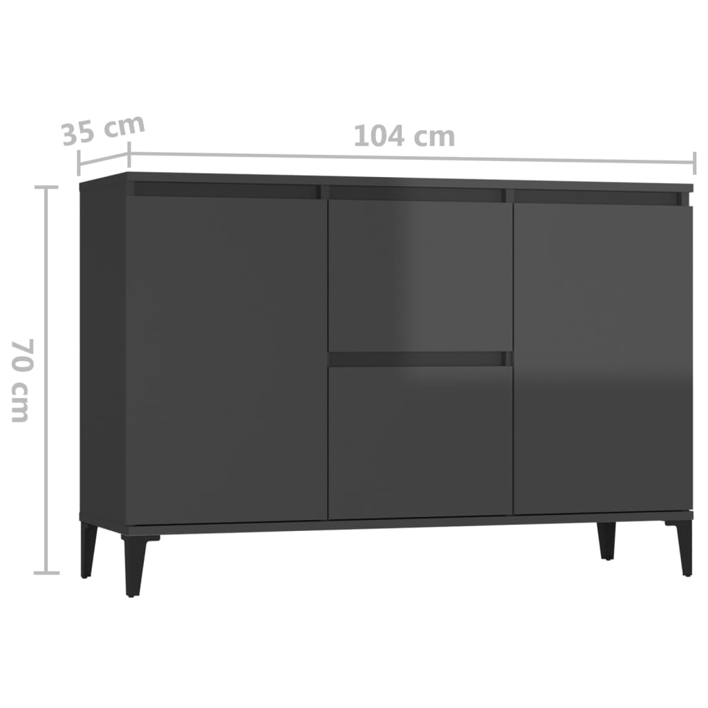 Dressoir 104x35x70 cm bewerkt hout