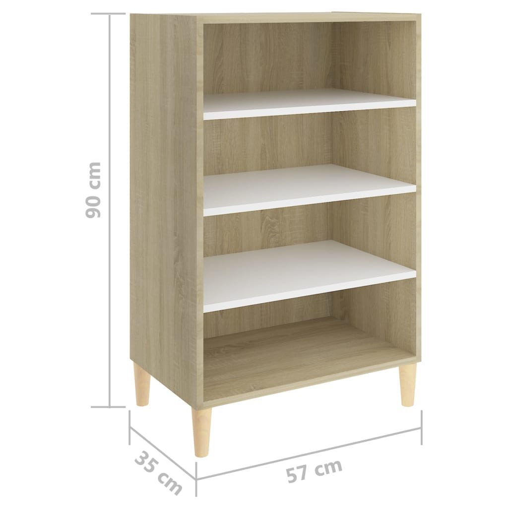 Dressoir 57x35x90 cm bewerkt hout