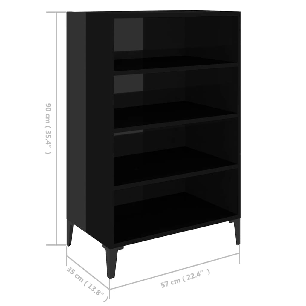 Dressoir 57x35x90 cm bewerkt hout