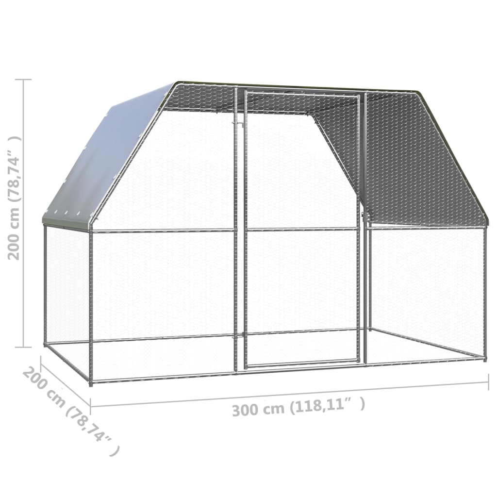 Kippenhok 3x6x2 m gegalvaniseerd staal