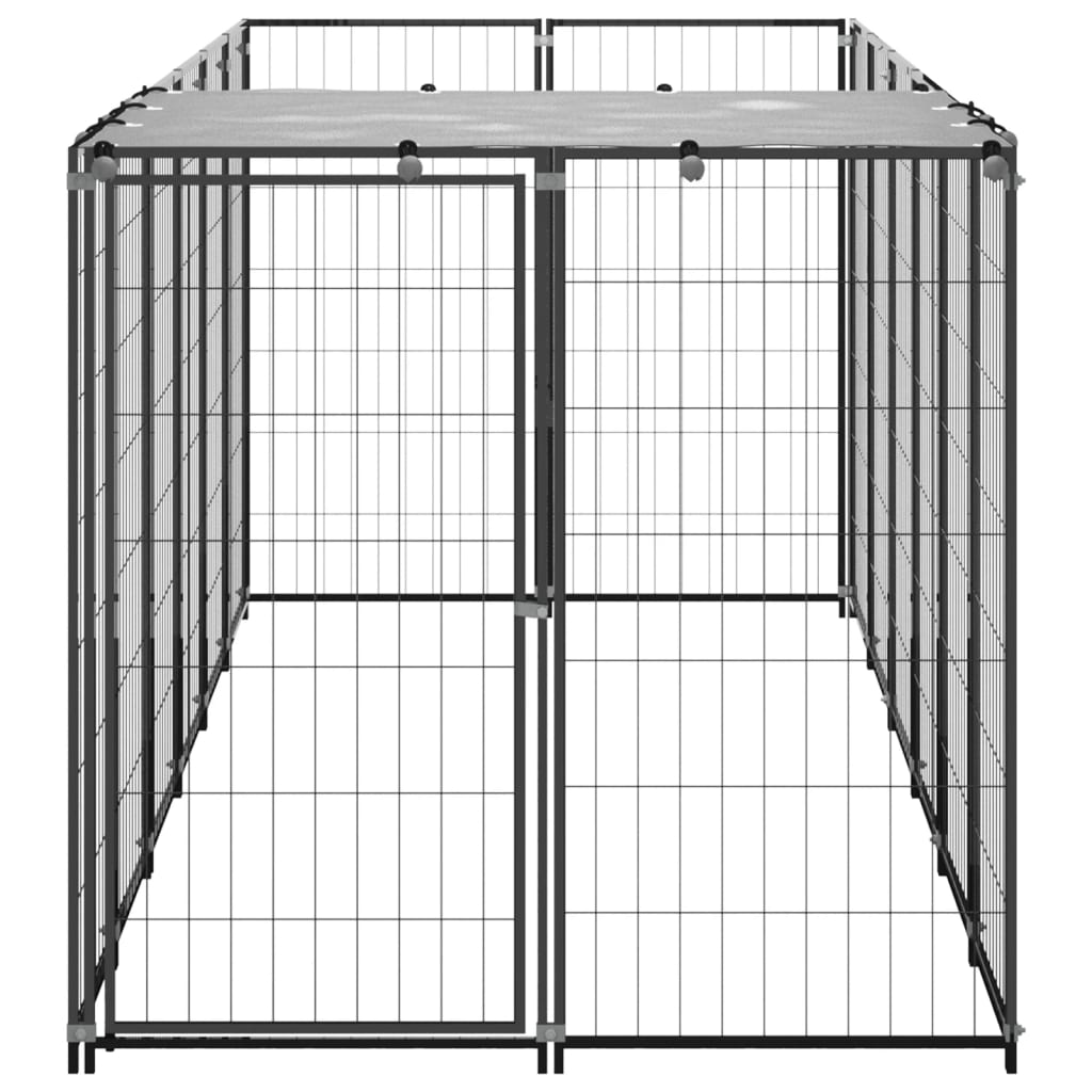 Hondenkennel 2,42 m² staal zilverkleurig