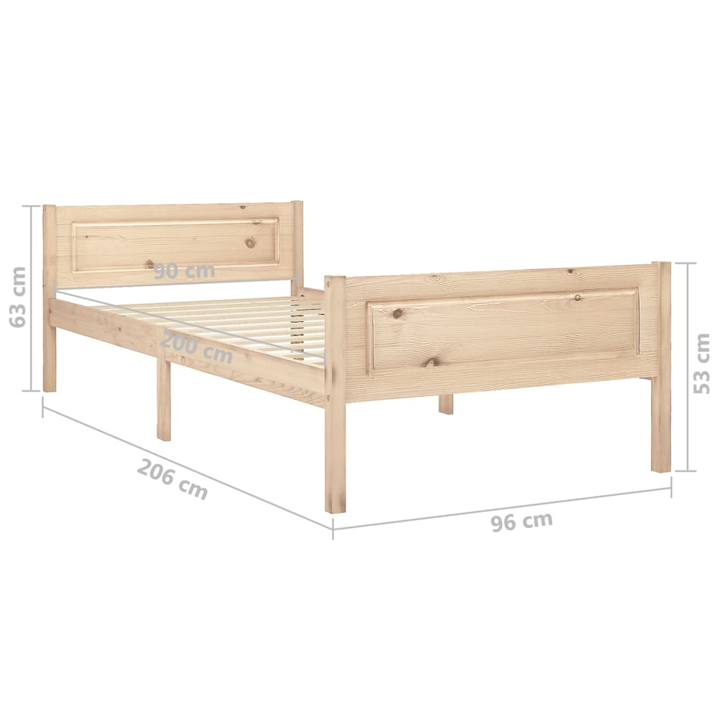 Bedframe massief grenenhout 180x200 cm