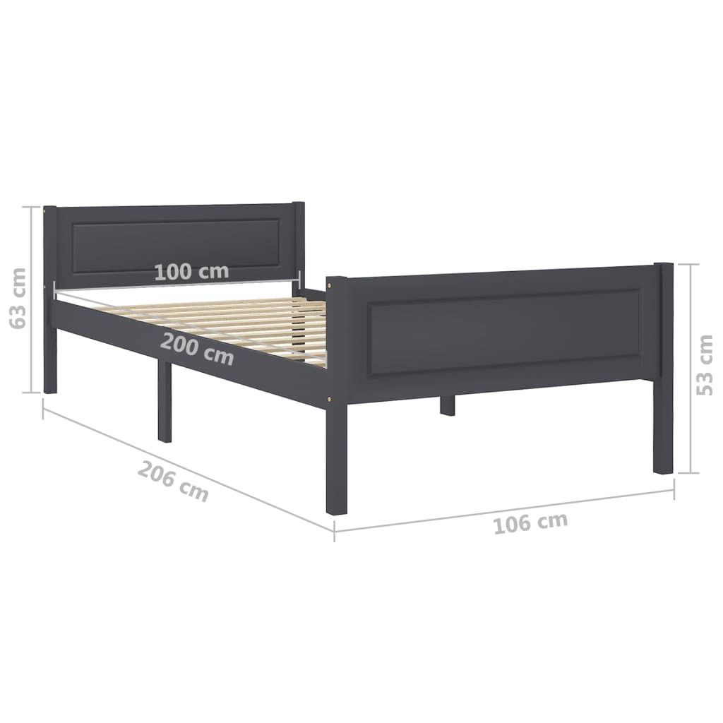 Bedframe massief grenenhout 180x200 cm