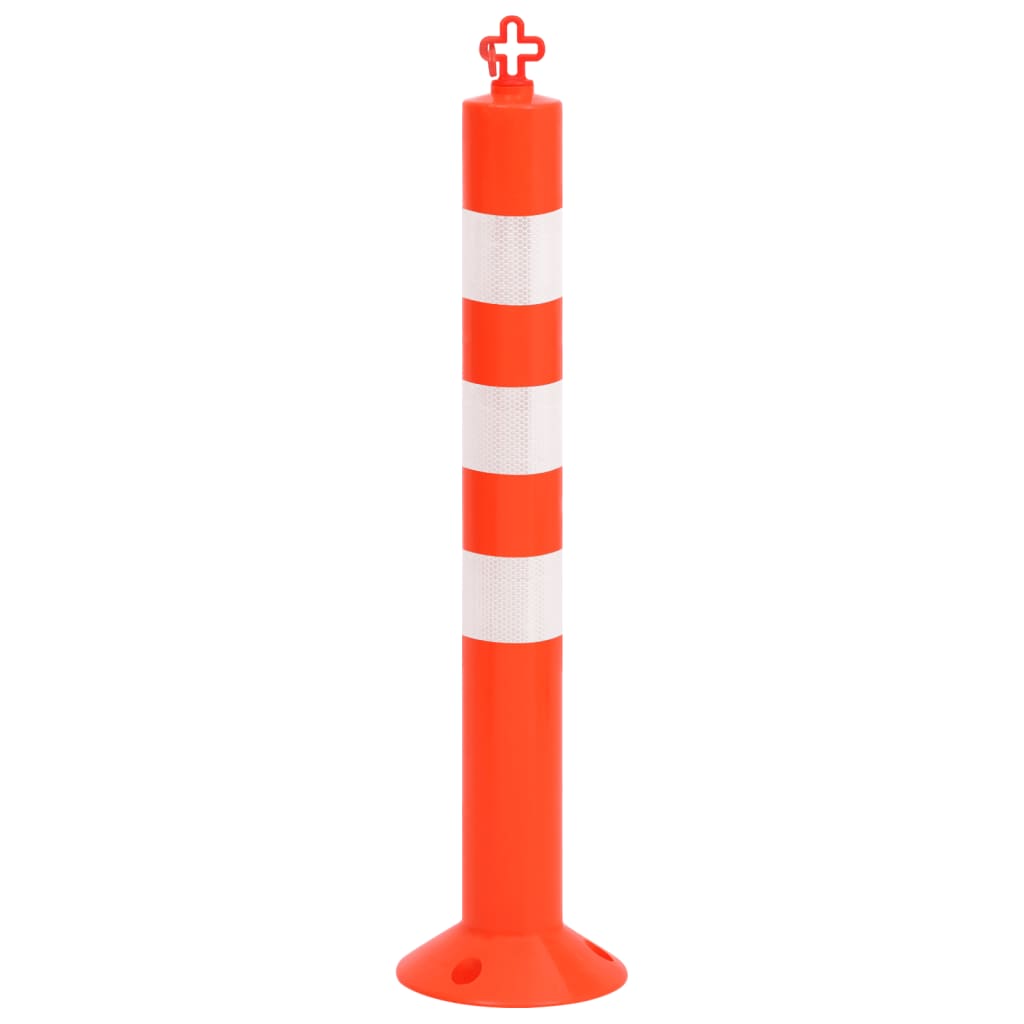 Bornes de signalisation avec chaîne 2 pcs 75 cm PE