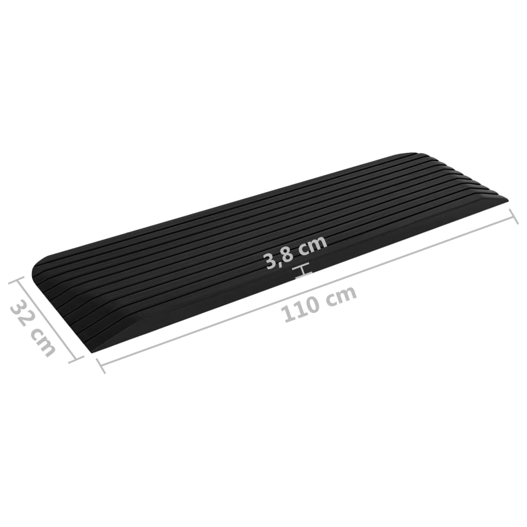 Drempelhulpen 2 st 110x21x2,5 cm rubber