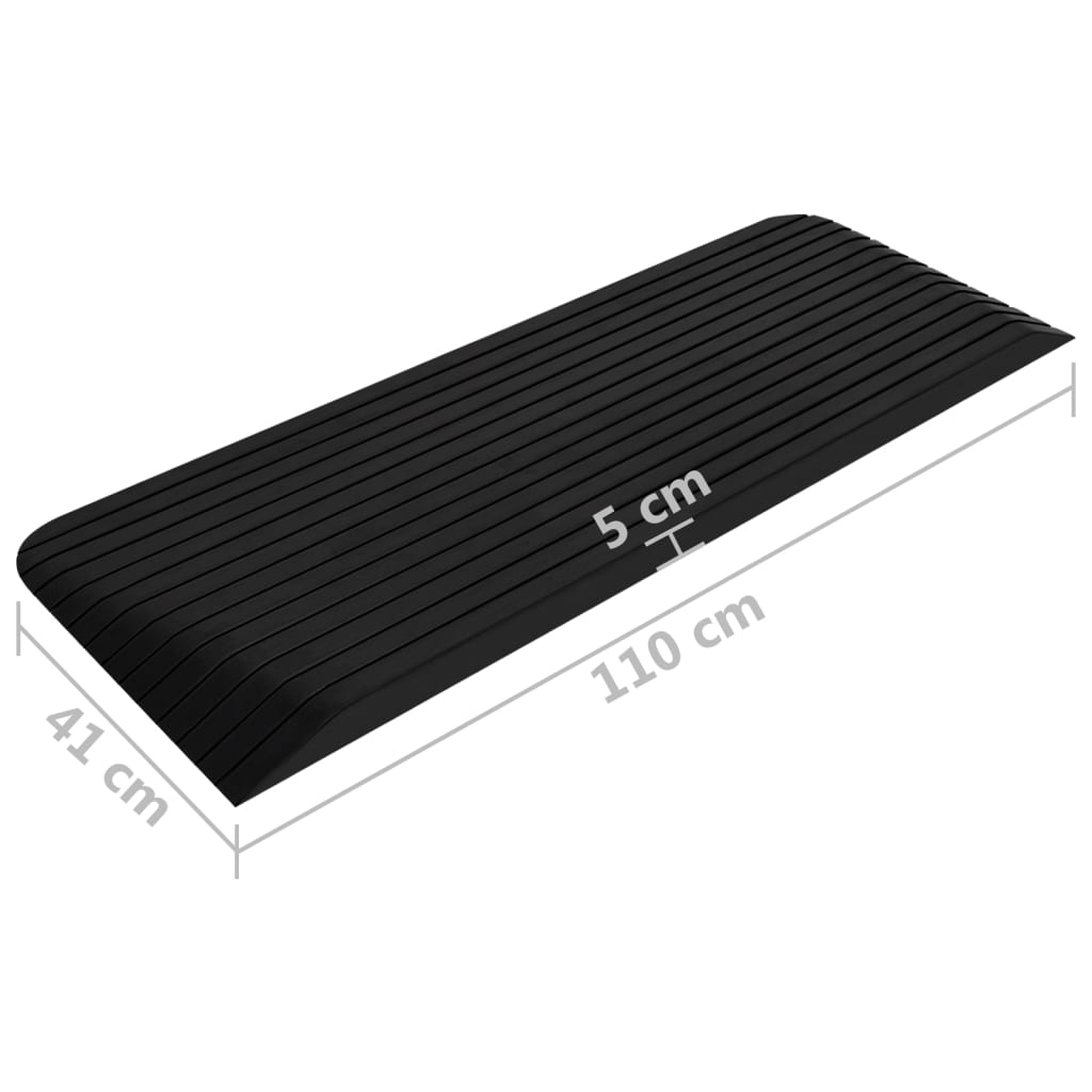 Drempelhulpen 2 st 110x21x2,5 cm rubber