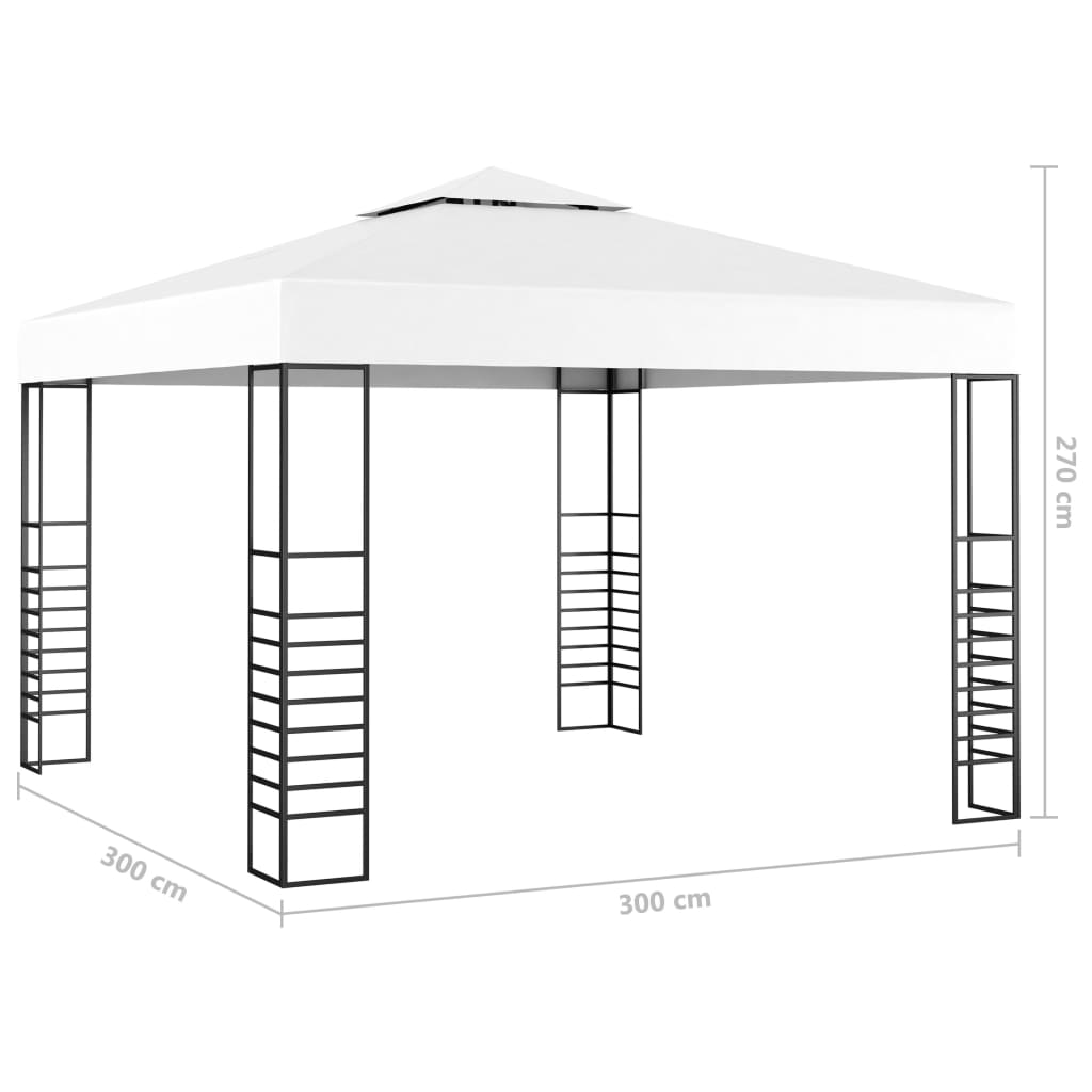 Tuinpaviljoen met LED-lichtslinger 3x3 m antracietkleurig