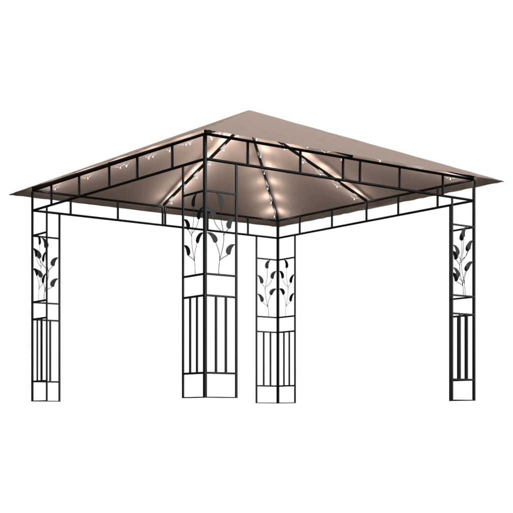 Prieel met klamboe LED-lichtslinger 180 g/m² 4x3x2,73 m