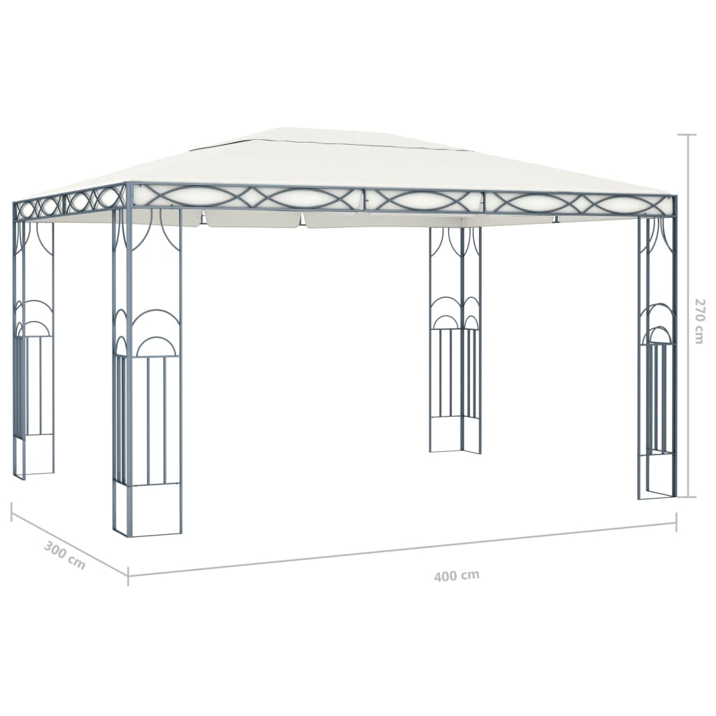 Prieel met LED-lichtslinger 300x300 cm antracietkleurig