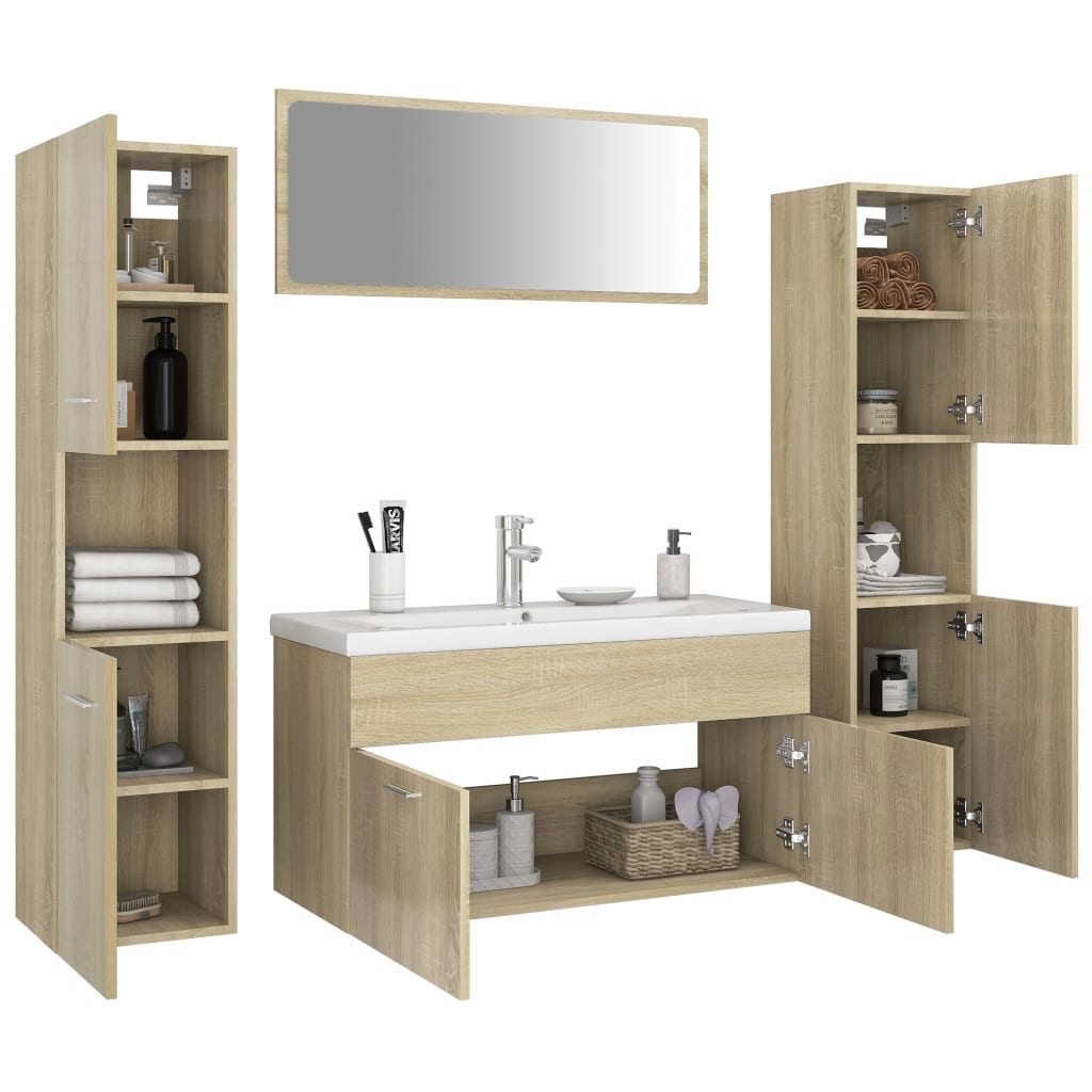 Ensemble de meubles de salle de bain fini bois noir