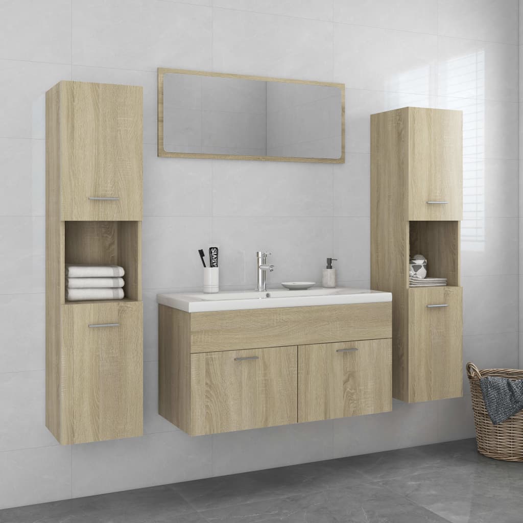 Ensemble de meubles de salle de bain fini bois noir