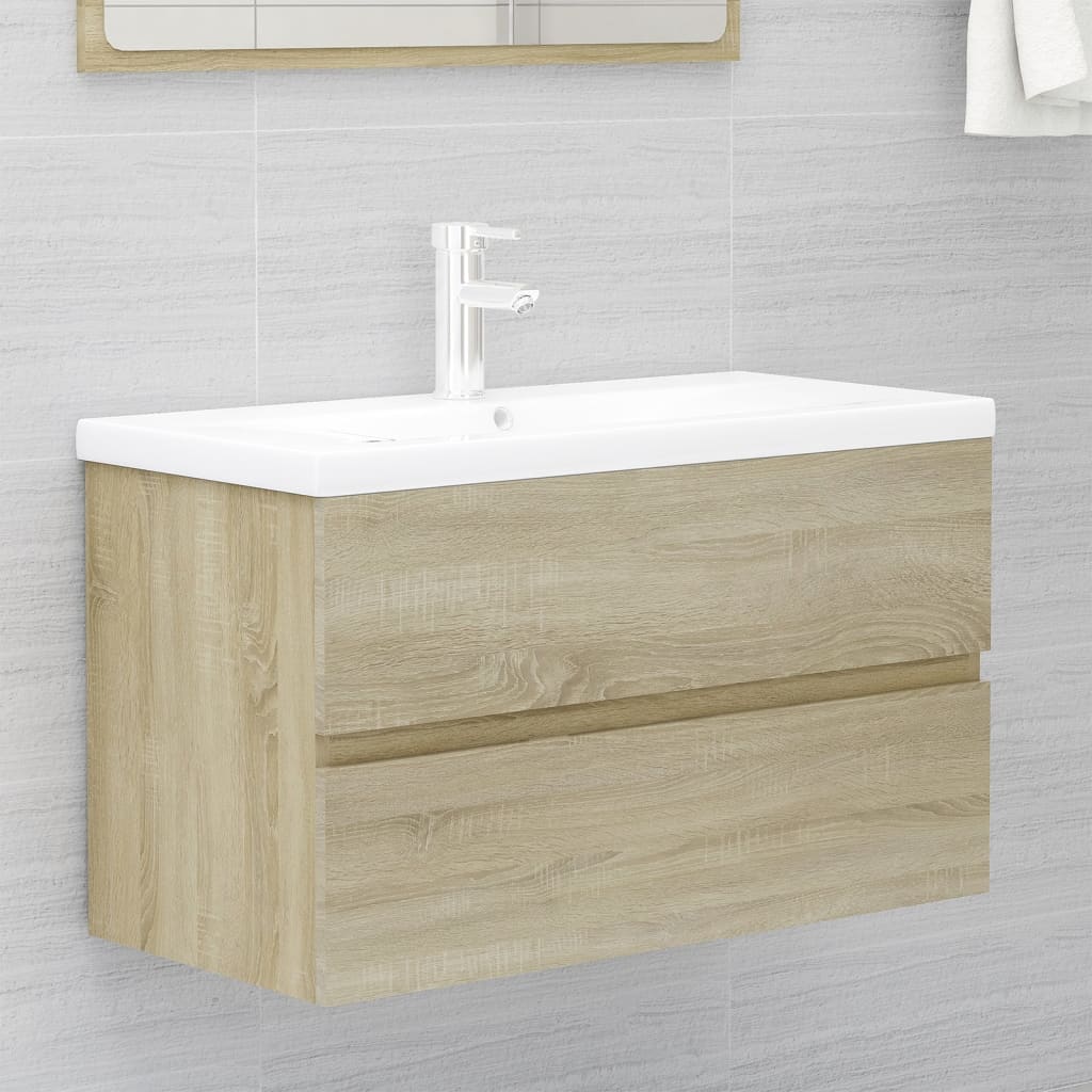 Ensemble de meubles de salle de bain en bois couleur chêne