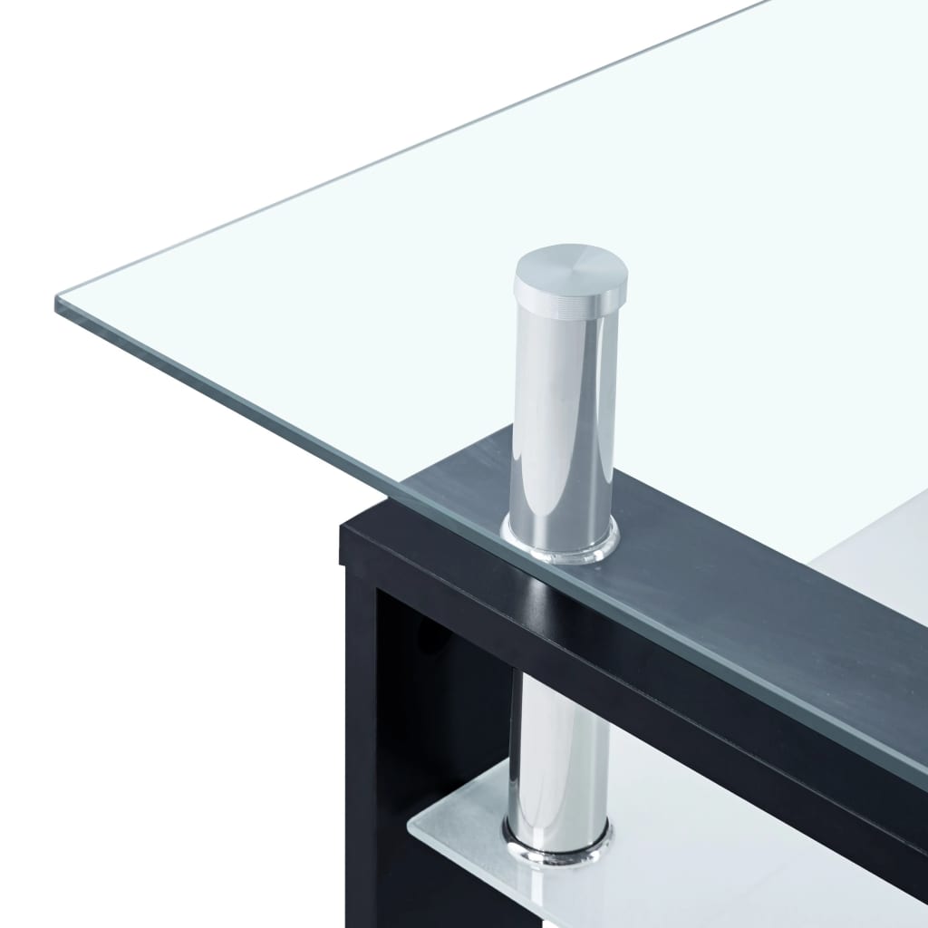 Salontafel 95x55x40 cm gehard glas transparant en