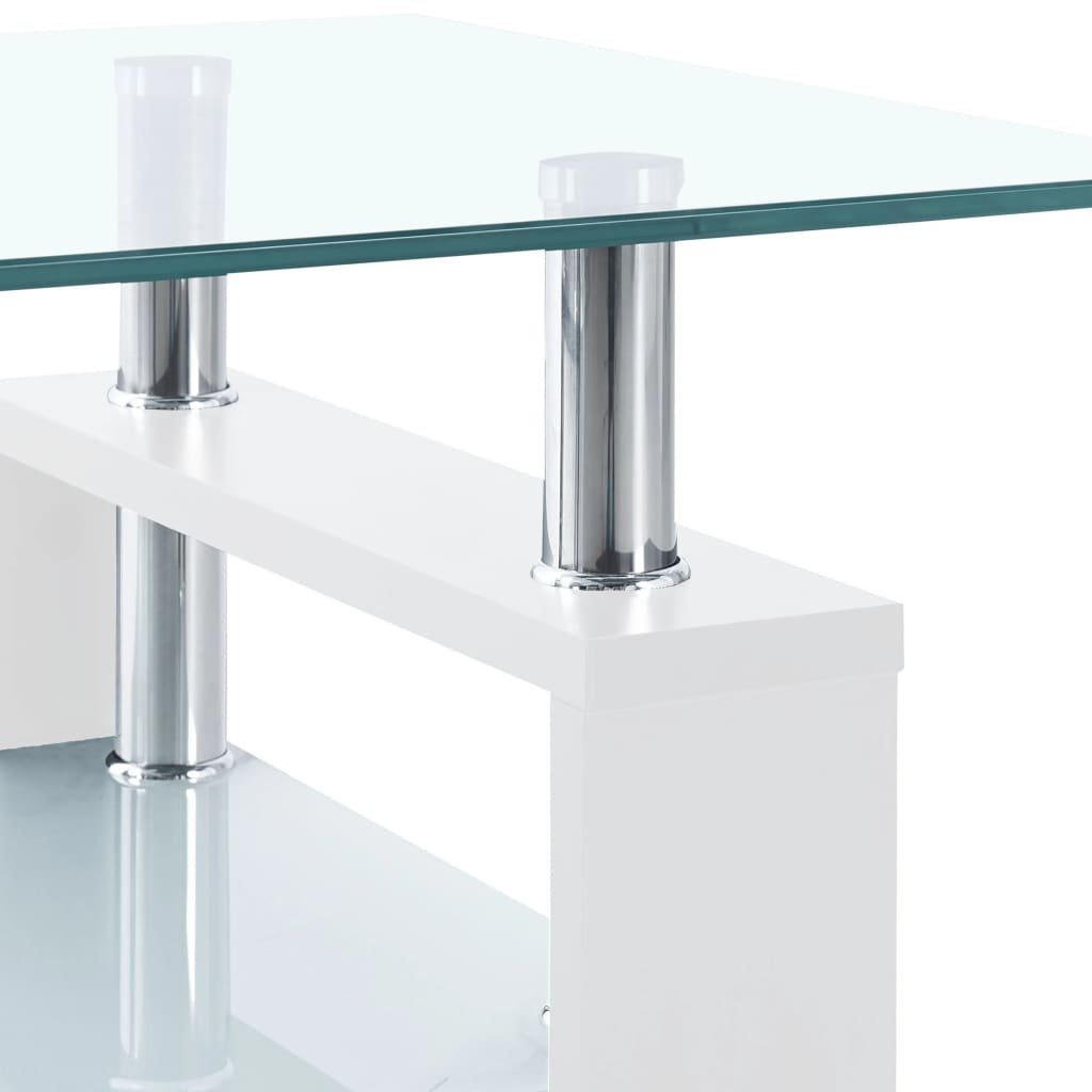 Salontafel 95x55x40 cm gehard glas transparant en