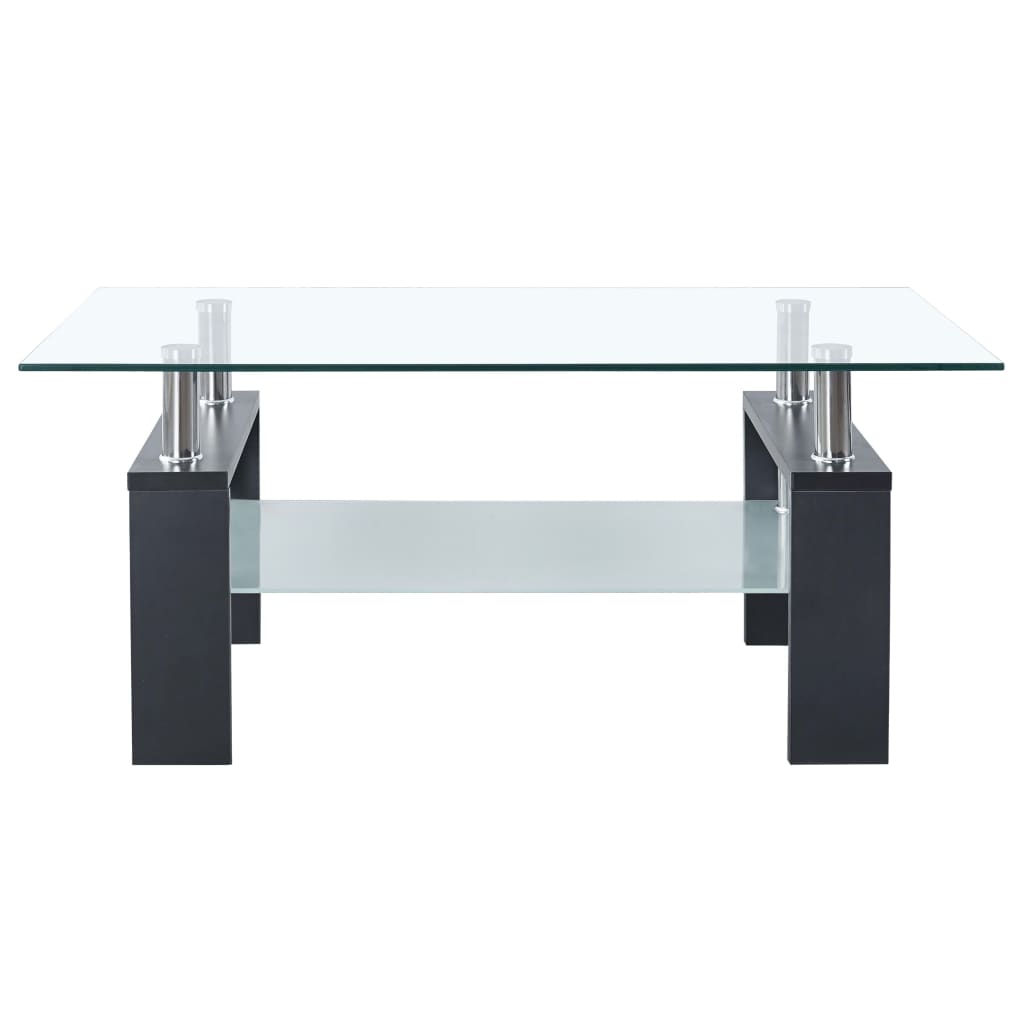 Salontafel 95x55x40 cm gehard glas transparant en