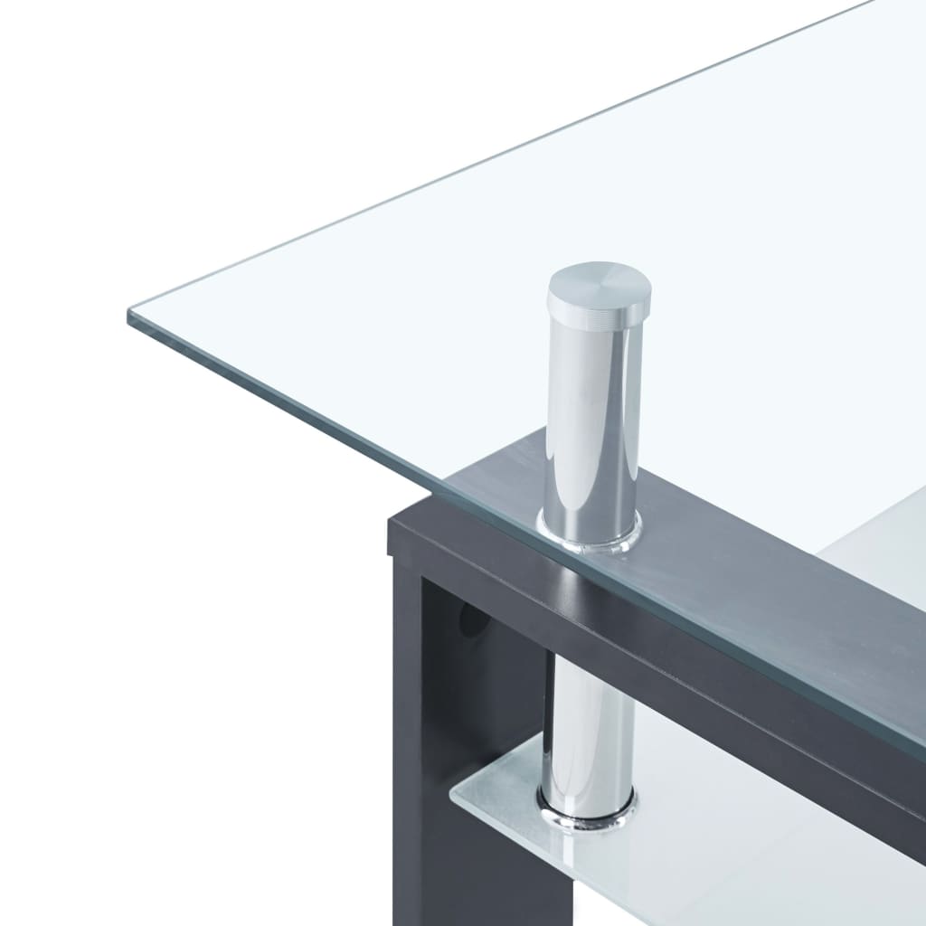 Salontafel 95x55x40 cm gehard glas transparant en