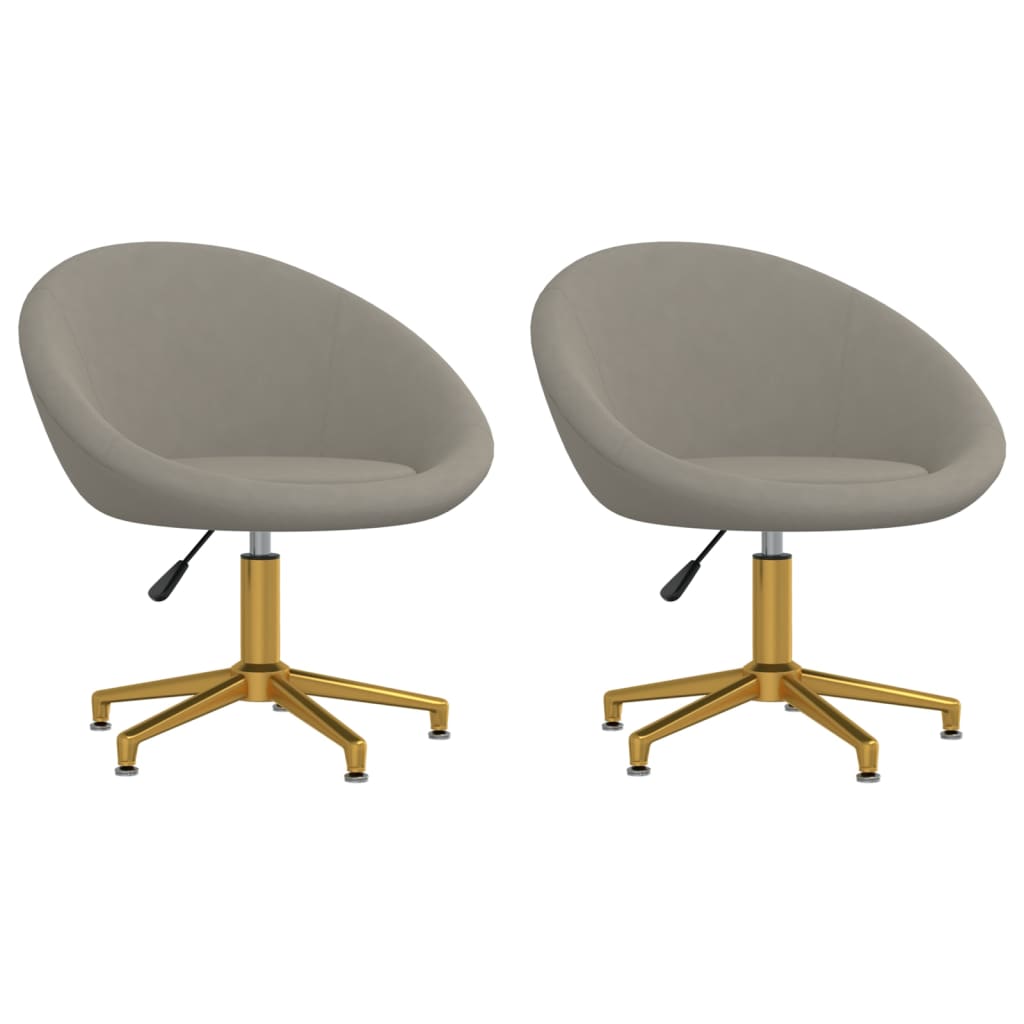 Chaises de salle à manger 2 pcs velours gris clair