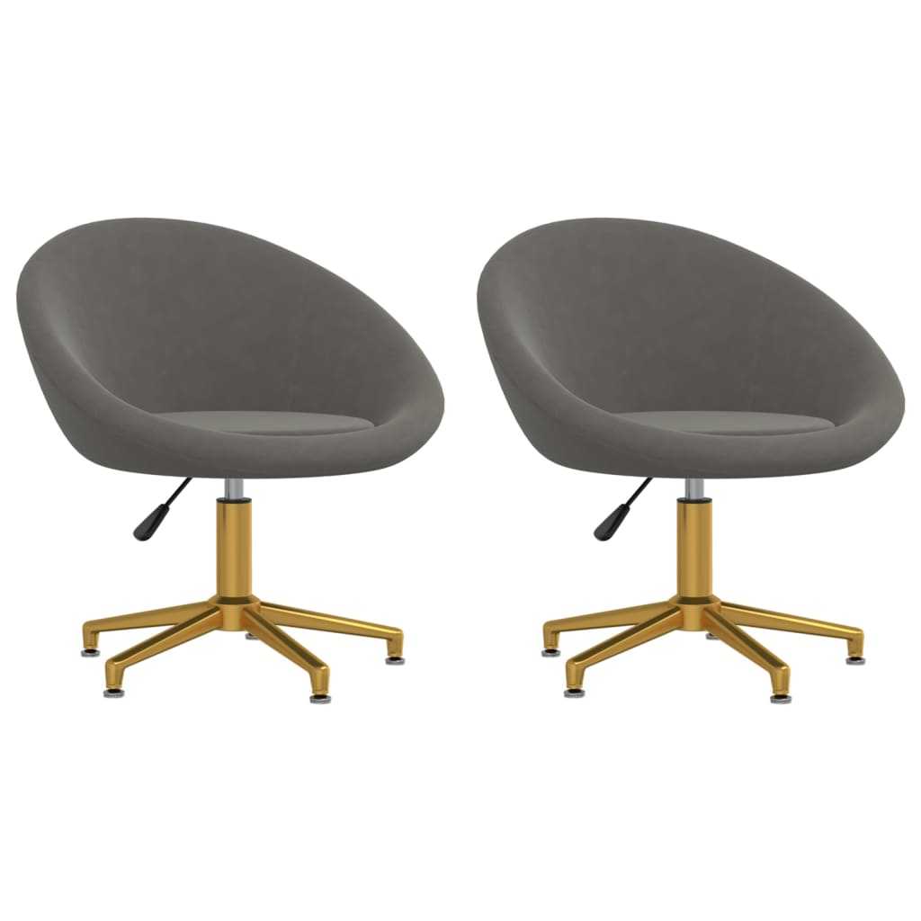 Chaises de salle à manger 2 pcs velours gris clair