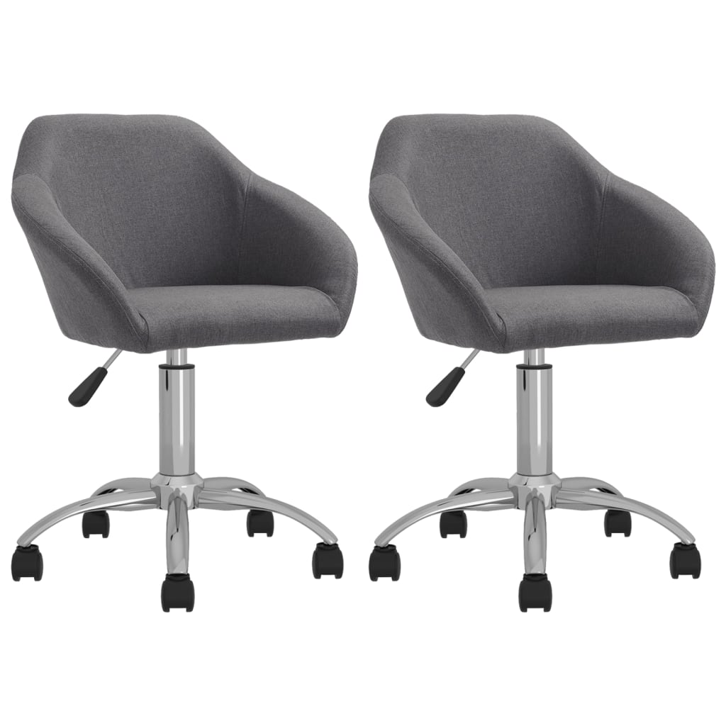 Chaises de salle à manger pivotantes 2 pcs tissu gris foncé