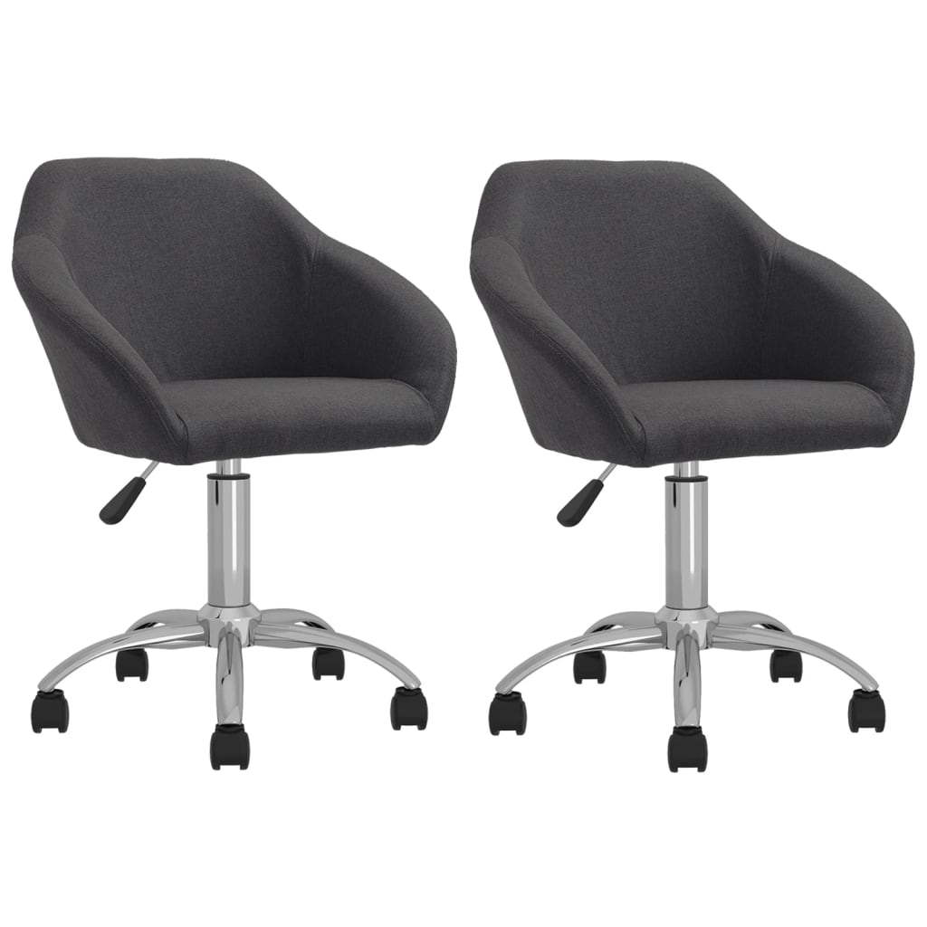 Chaises de salle à manger pivotantes 2 pcs tissu gris foncé