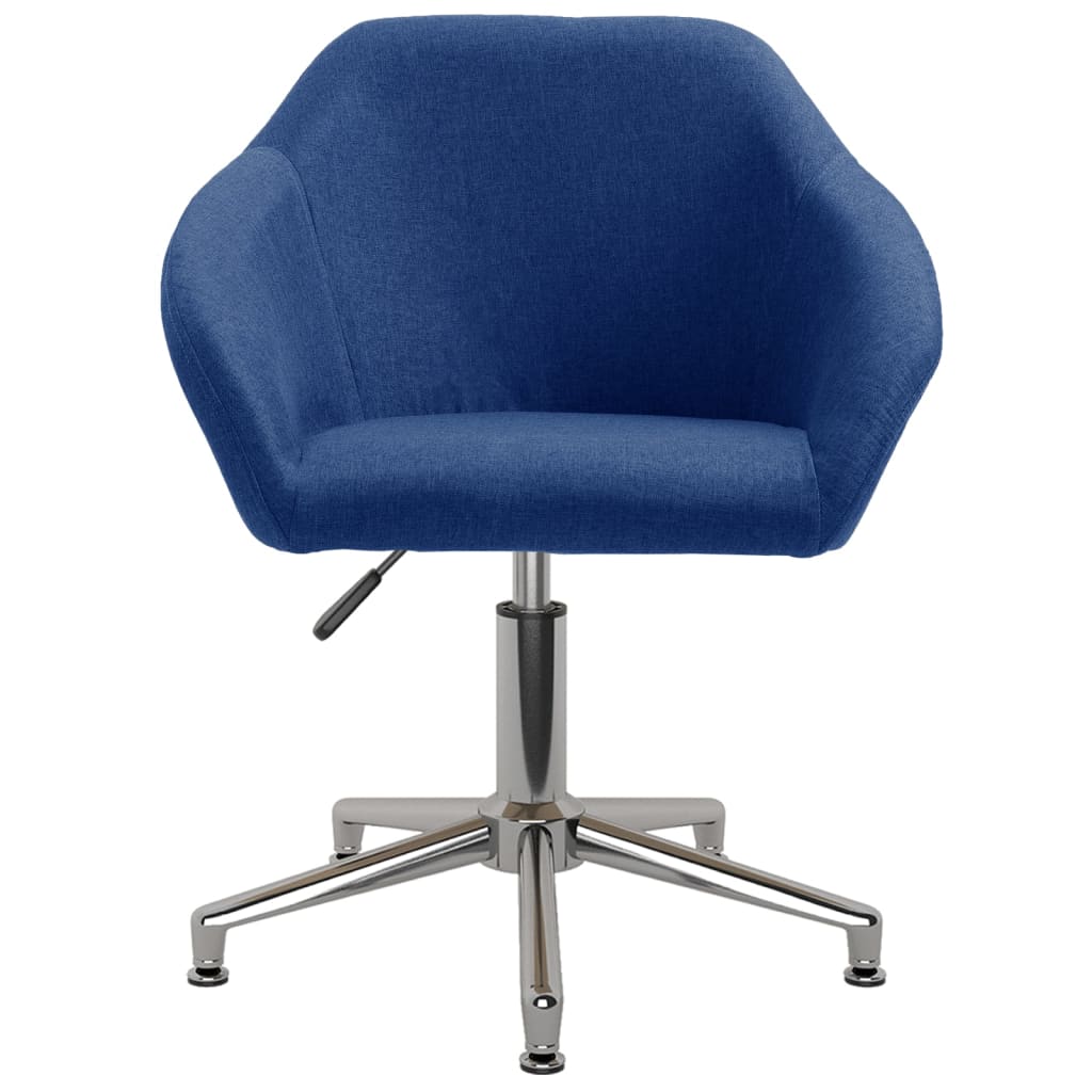 Chaise de bureau pivotante en tissu bleu