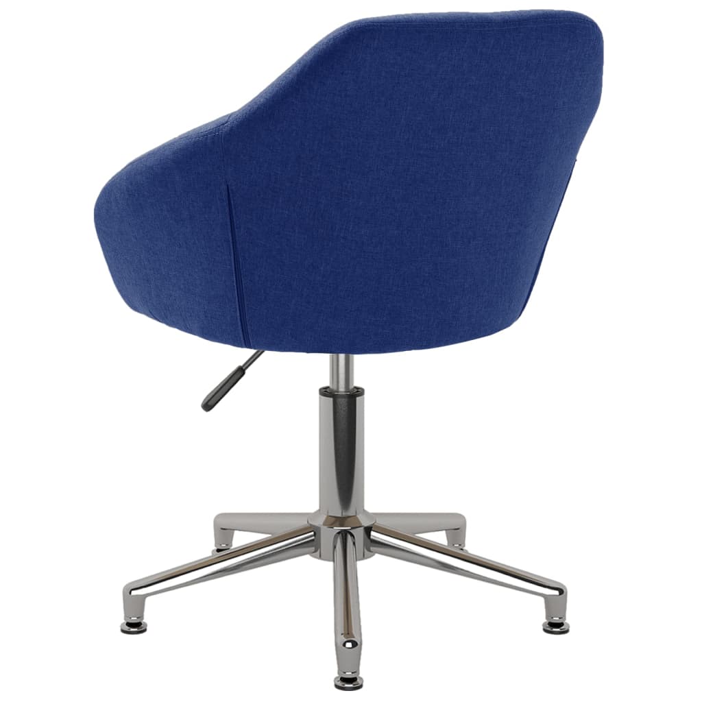 Chaise de bureau pivotante en tissu bleu