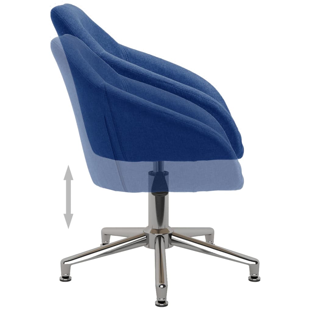 Chaise de bureau pivotante en tissu bleu