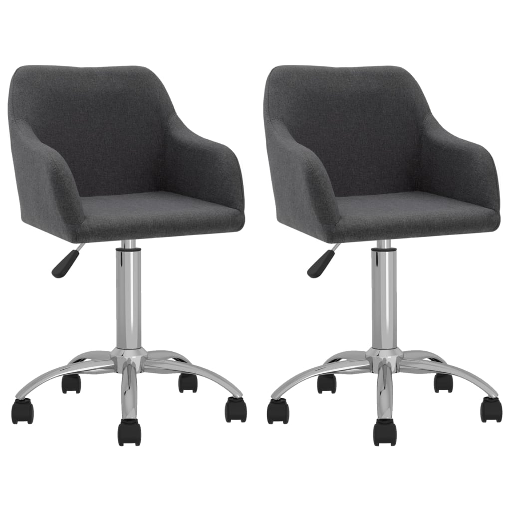 Chaises de salle à manger 2 pcs pivotantes en tissu couleur crème