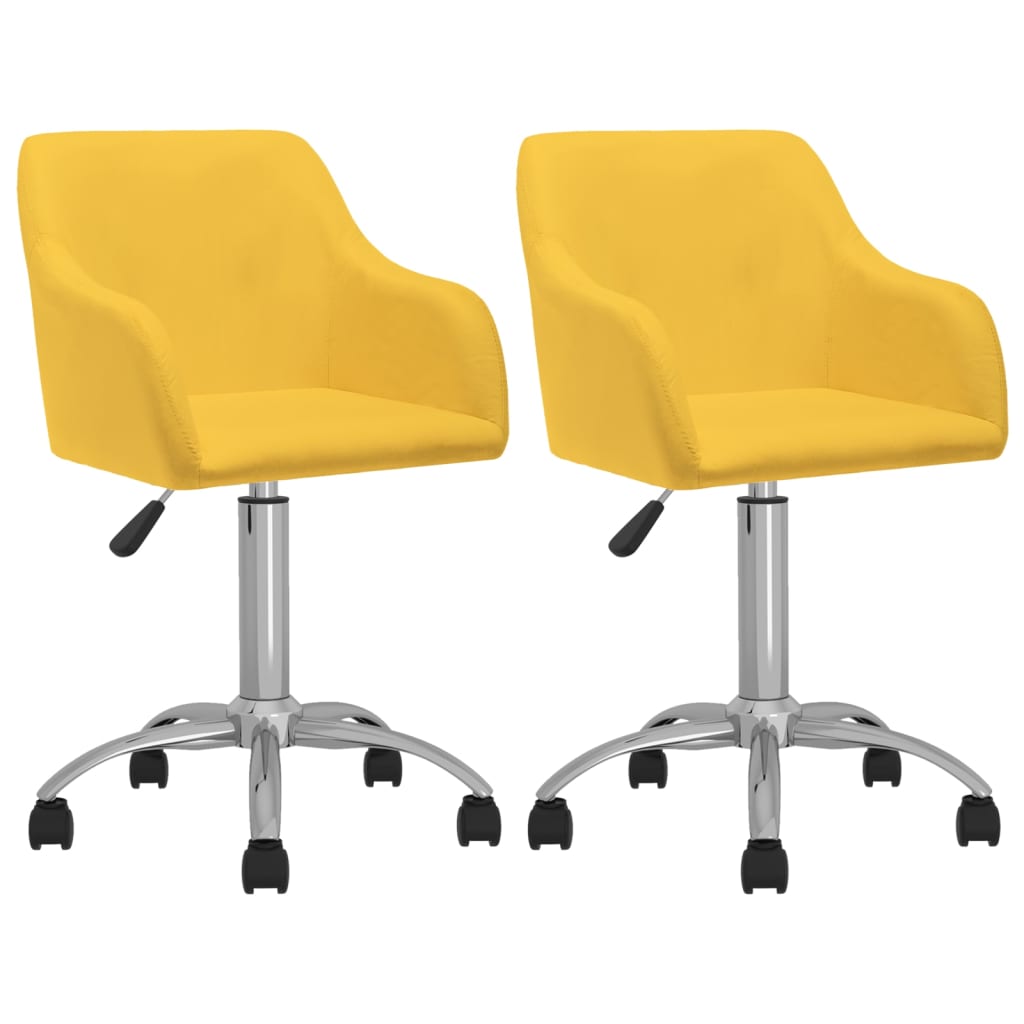 Chaises de salle à manger 2 pcs pivotantes en tissu couleur crème