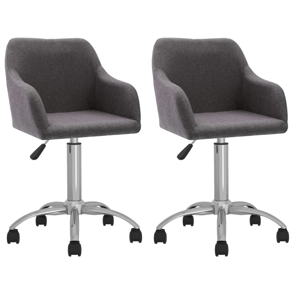 Chaises de salle à manger 2 pcs pivotantes en tissu couleur crème