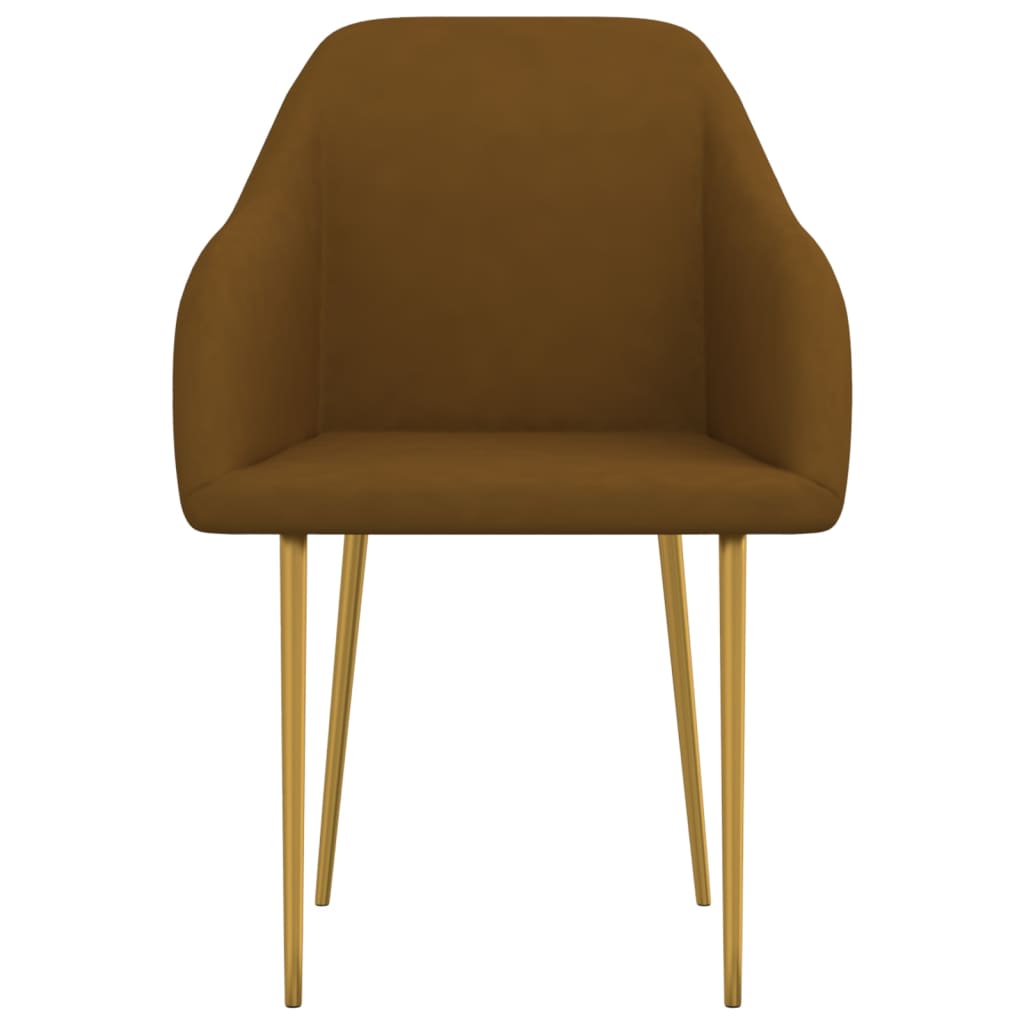 Eetkamerstoelen 2 st fluweel bruin