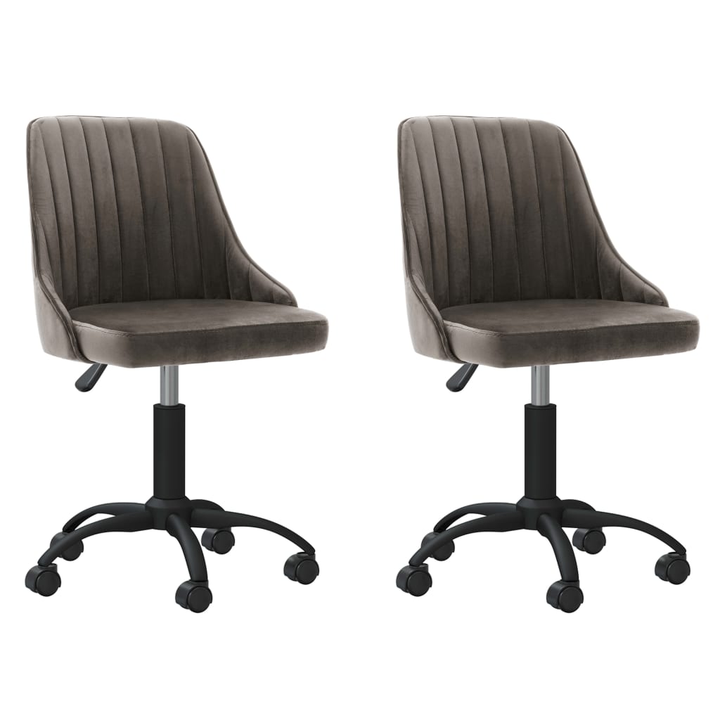 Chaises de salle à manger pivotantes 2 pcs velours