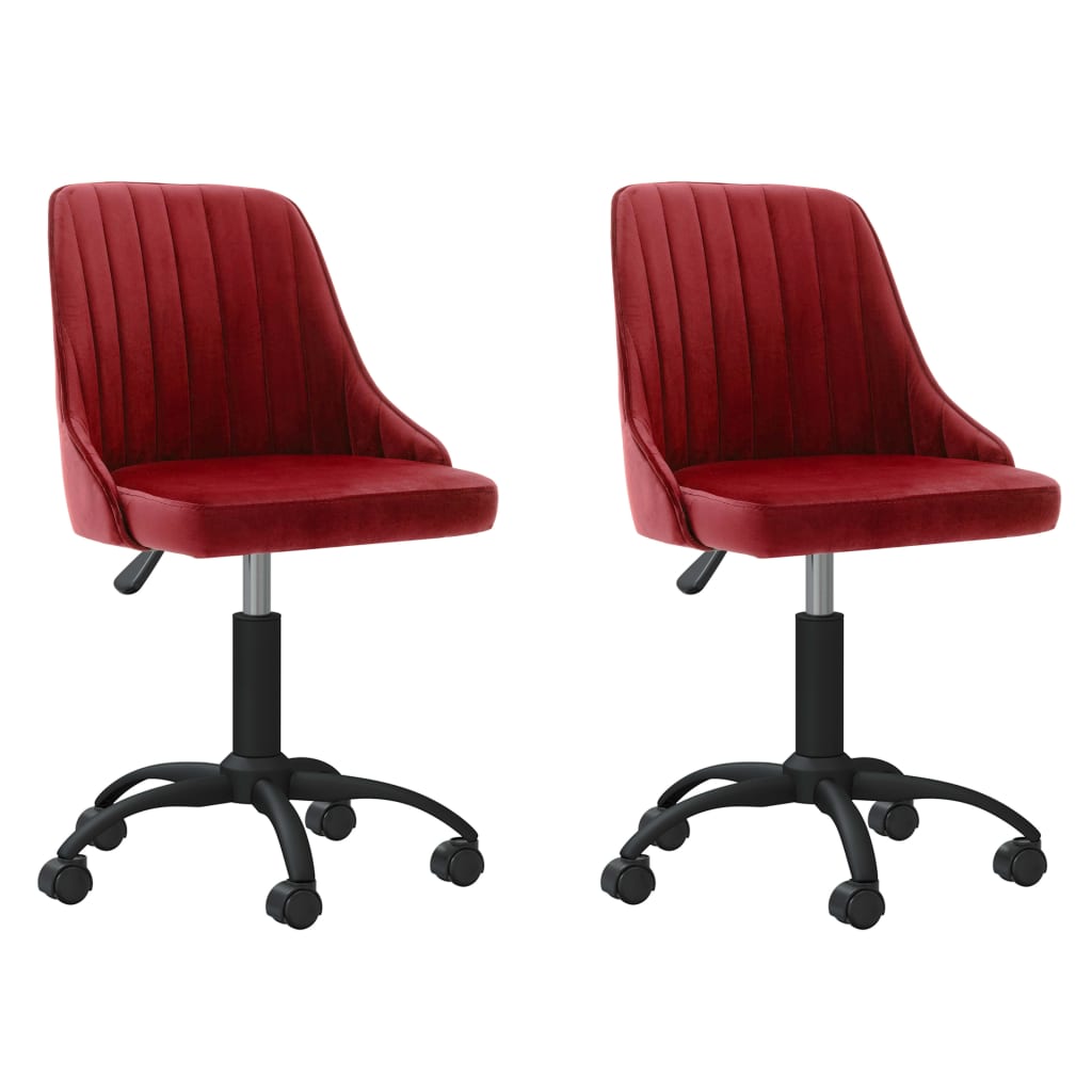 Chaises de salle à manger pivotantes 2 pcs velours