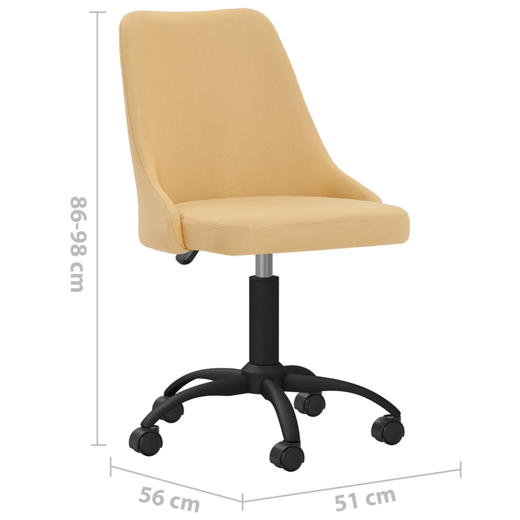 Chaises de salle à manger pivotantes 4 pcs tissu jaune