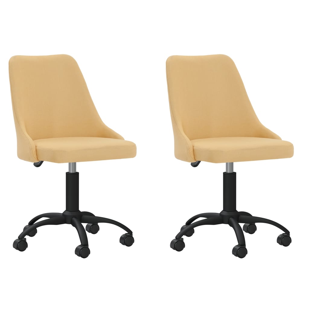 Chaises de salle à manger pivotantes 4 pcs tissu jaune