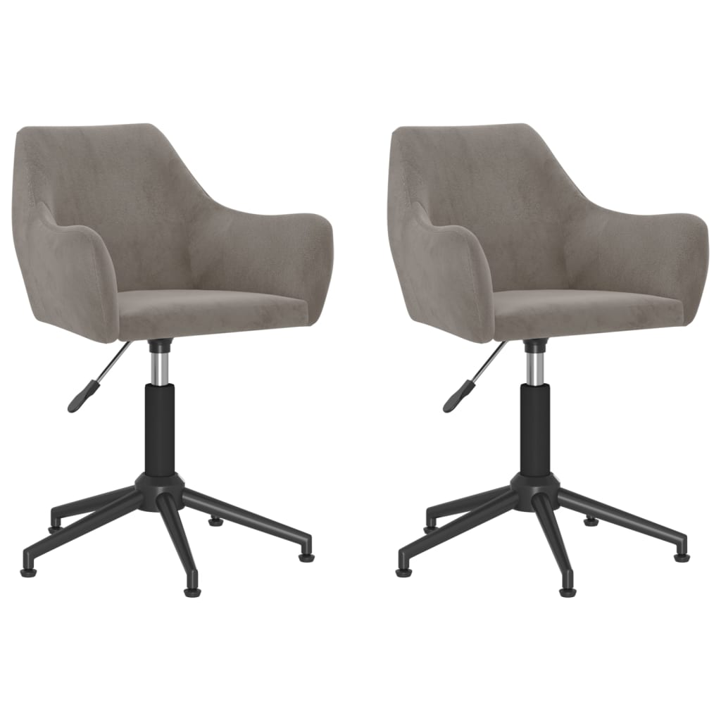 Chaises de salle à manger pivotantes 2 pcs velours couleur crème