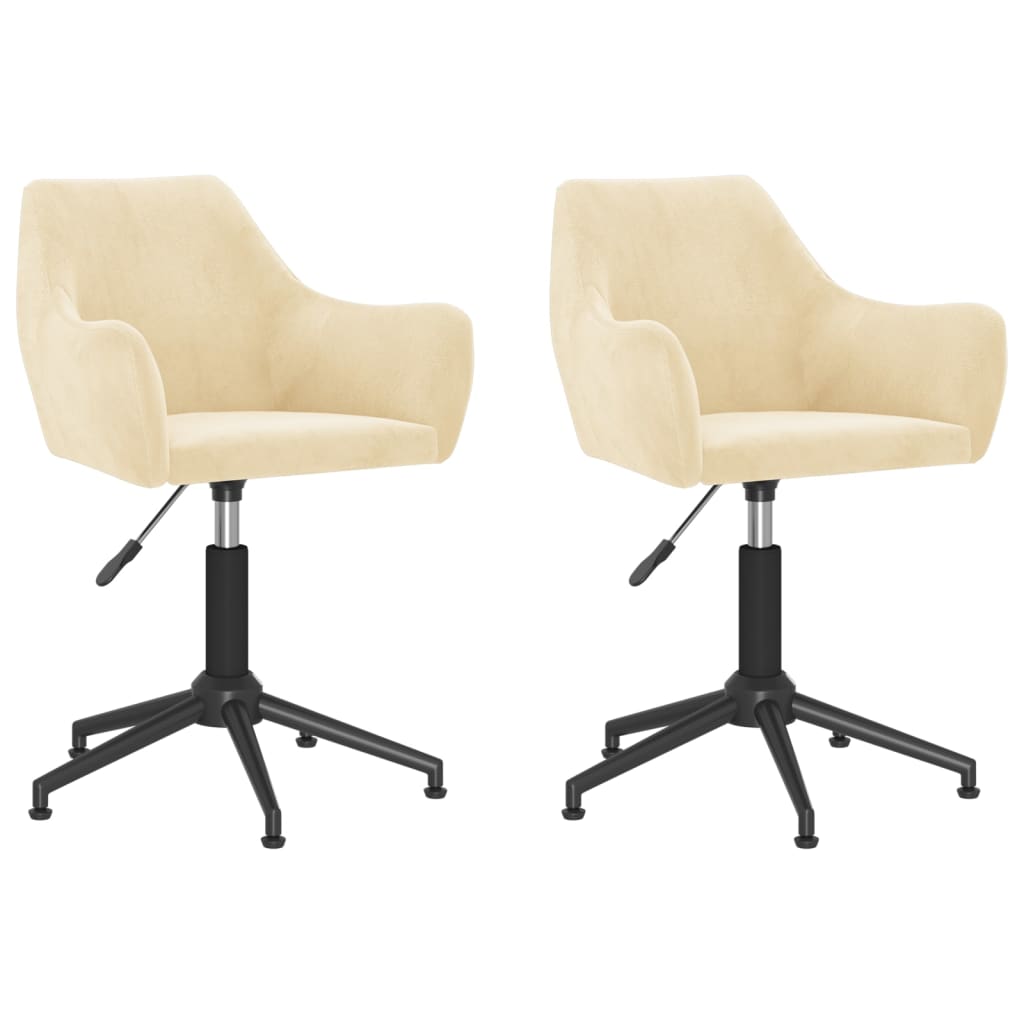 Chaises de salle à manger pivotantes 2 pcs velours couleur crème