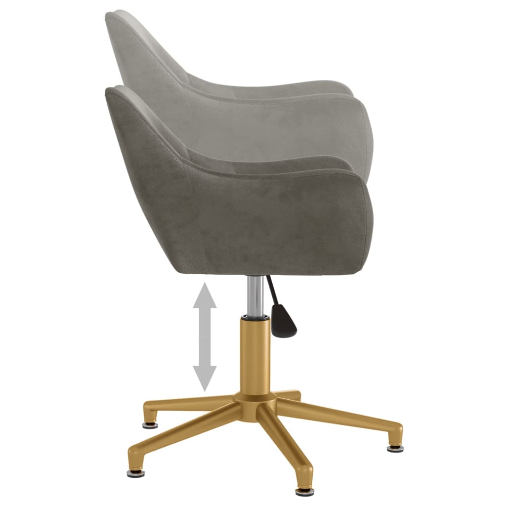 Chaises de salle à manger pivotantes 2 pcs velours gris foncé