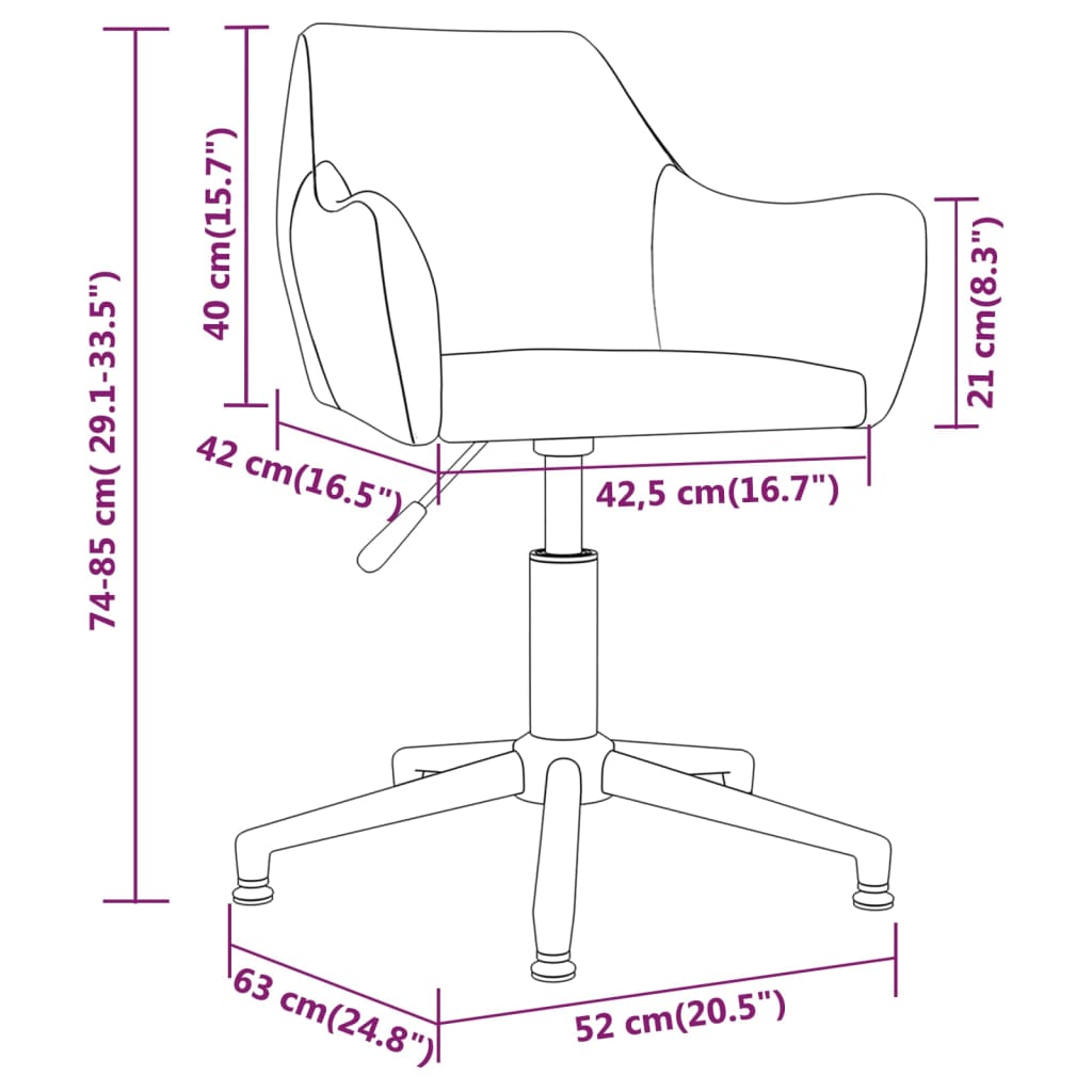 Chaises de salle à manger pivotantes 2 pcs velours gris foncé