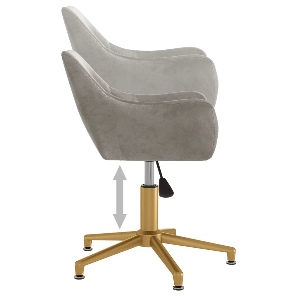 Chaises de salle à manger pivotantes 2 pcs velours gris foncé