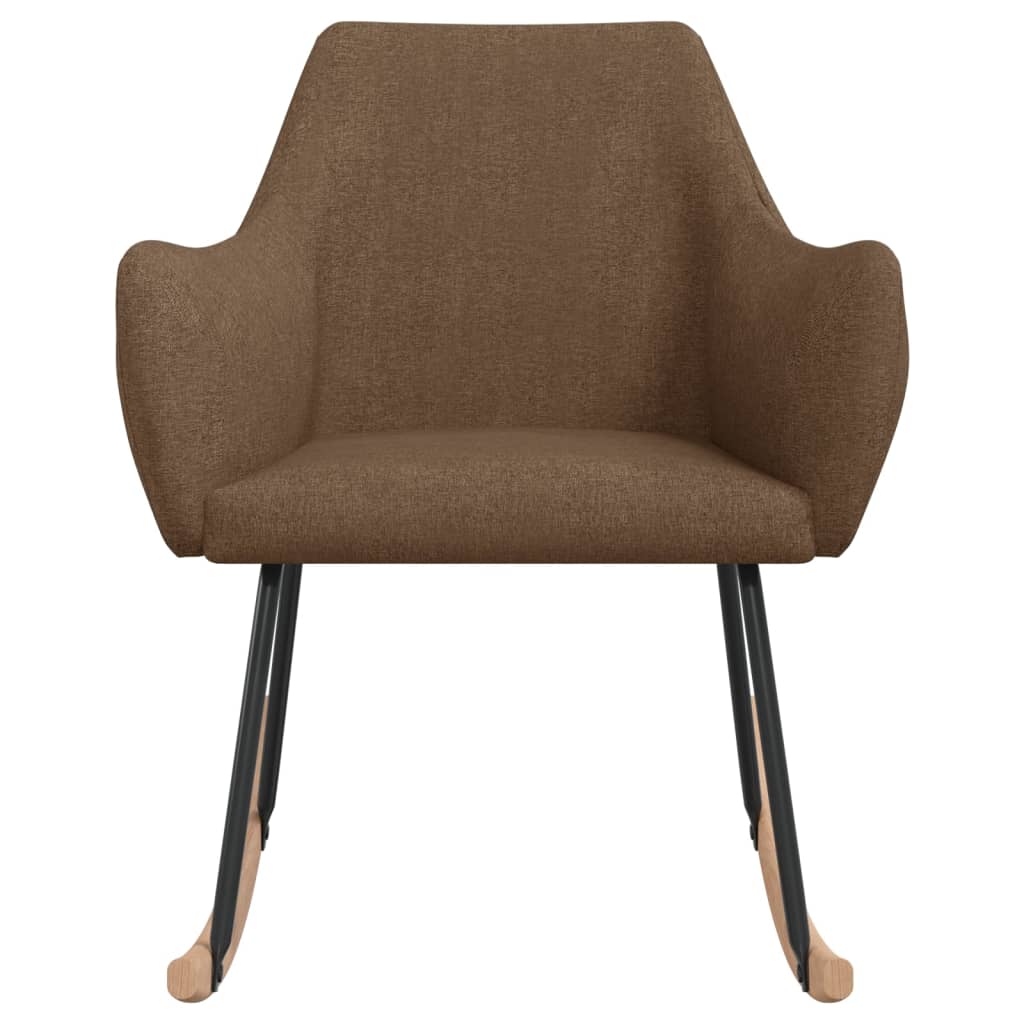 Fauteuil à bascule tissu marron