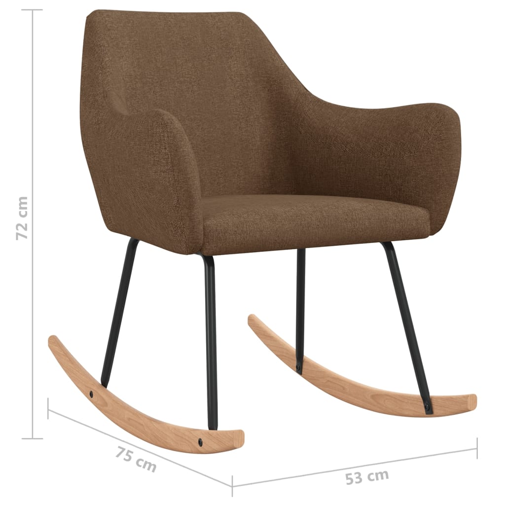 Fauteuil à bascule tissu marron