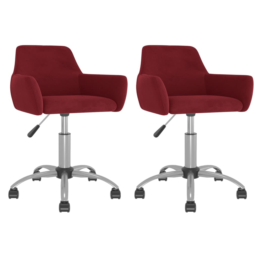 Chaises de salle à manger pivotantes 2 pcs velours