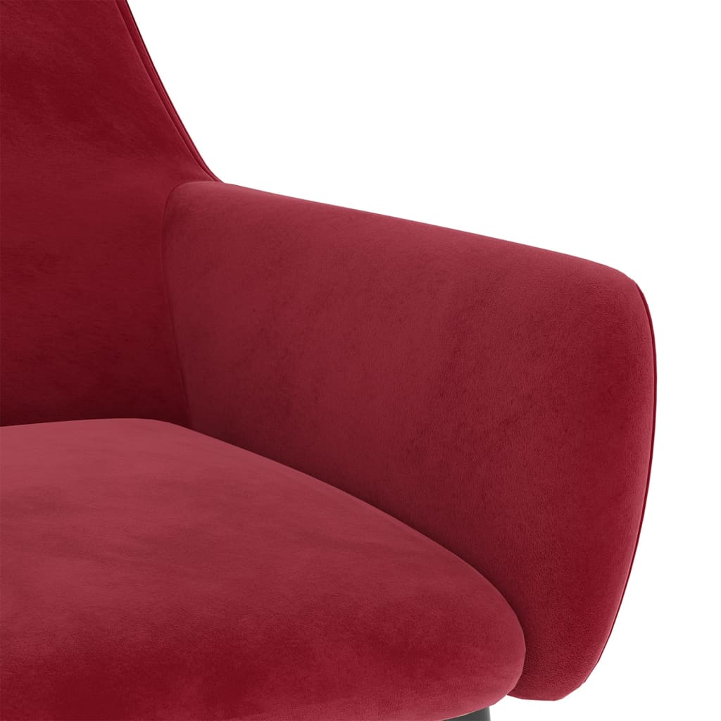 Rocking chair velours rouge vin