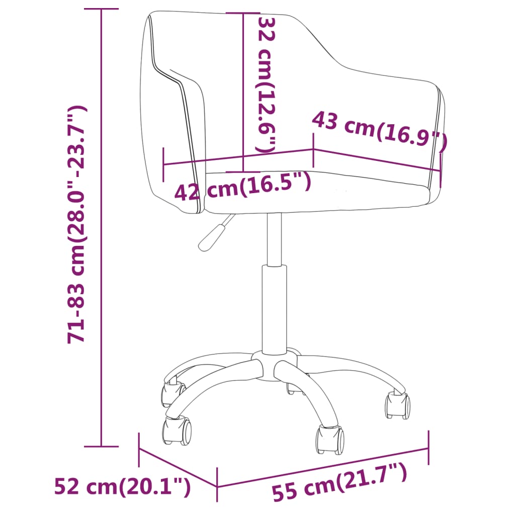 Chaises de salle à manger pivotantes 4 pcs velours marron