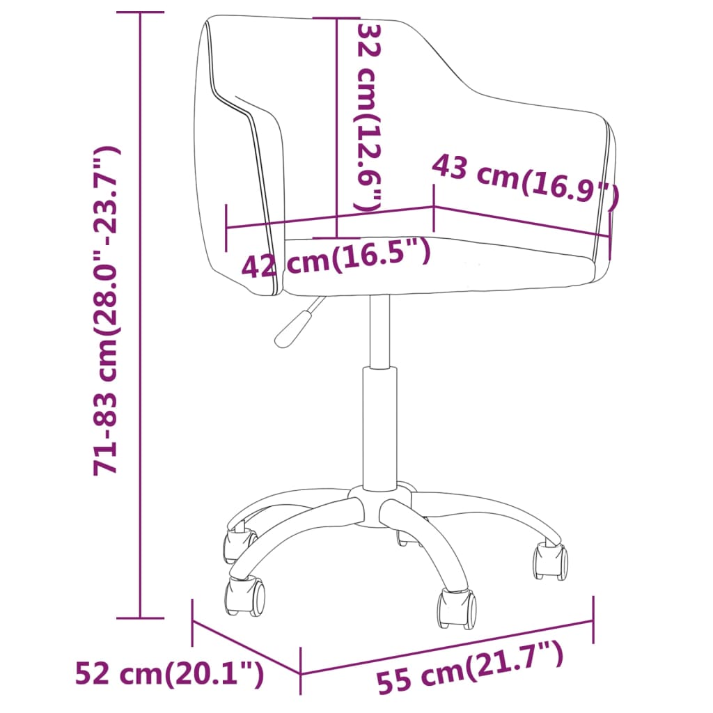 Eetkamerstoelen draaibaar 2 st fluweel