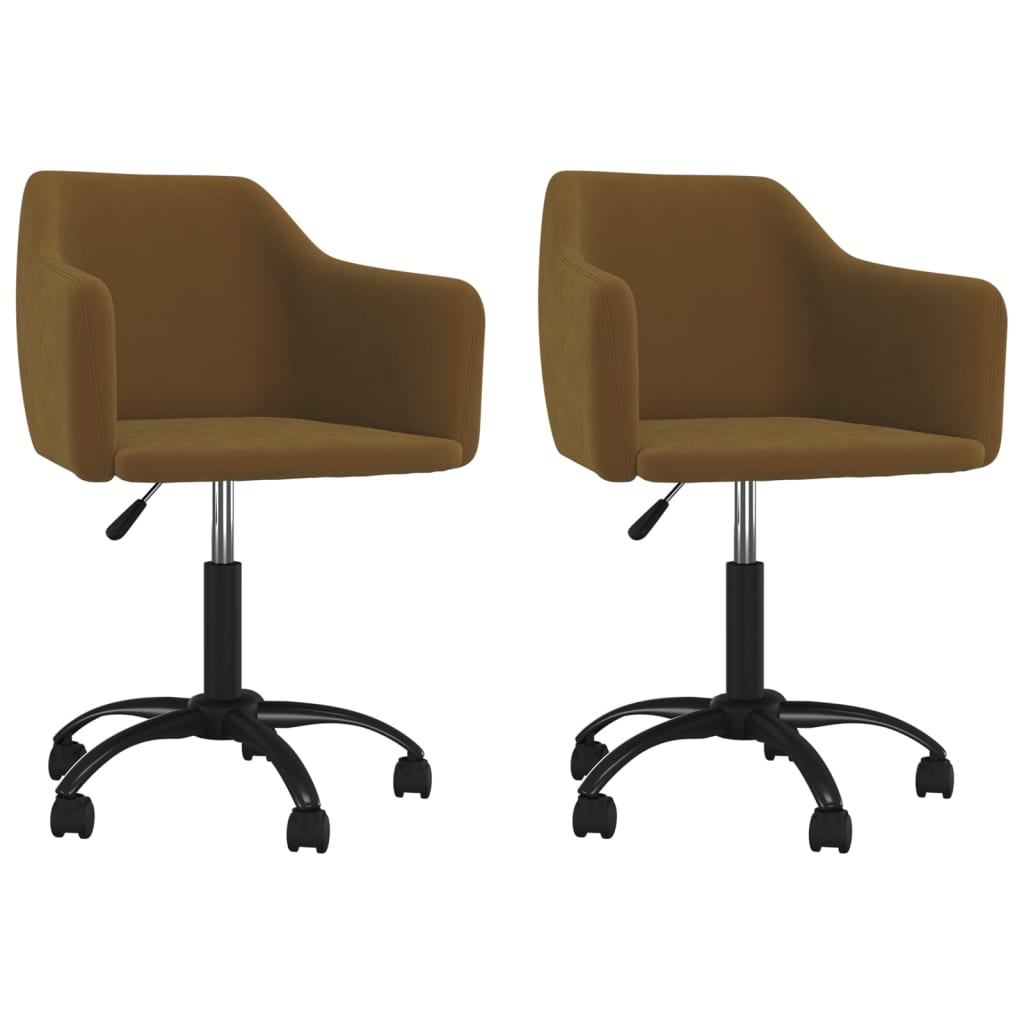 Chaises de salle à manger pivotantes 4 pcs velours marron