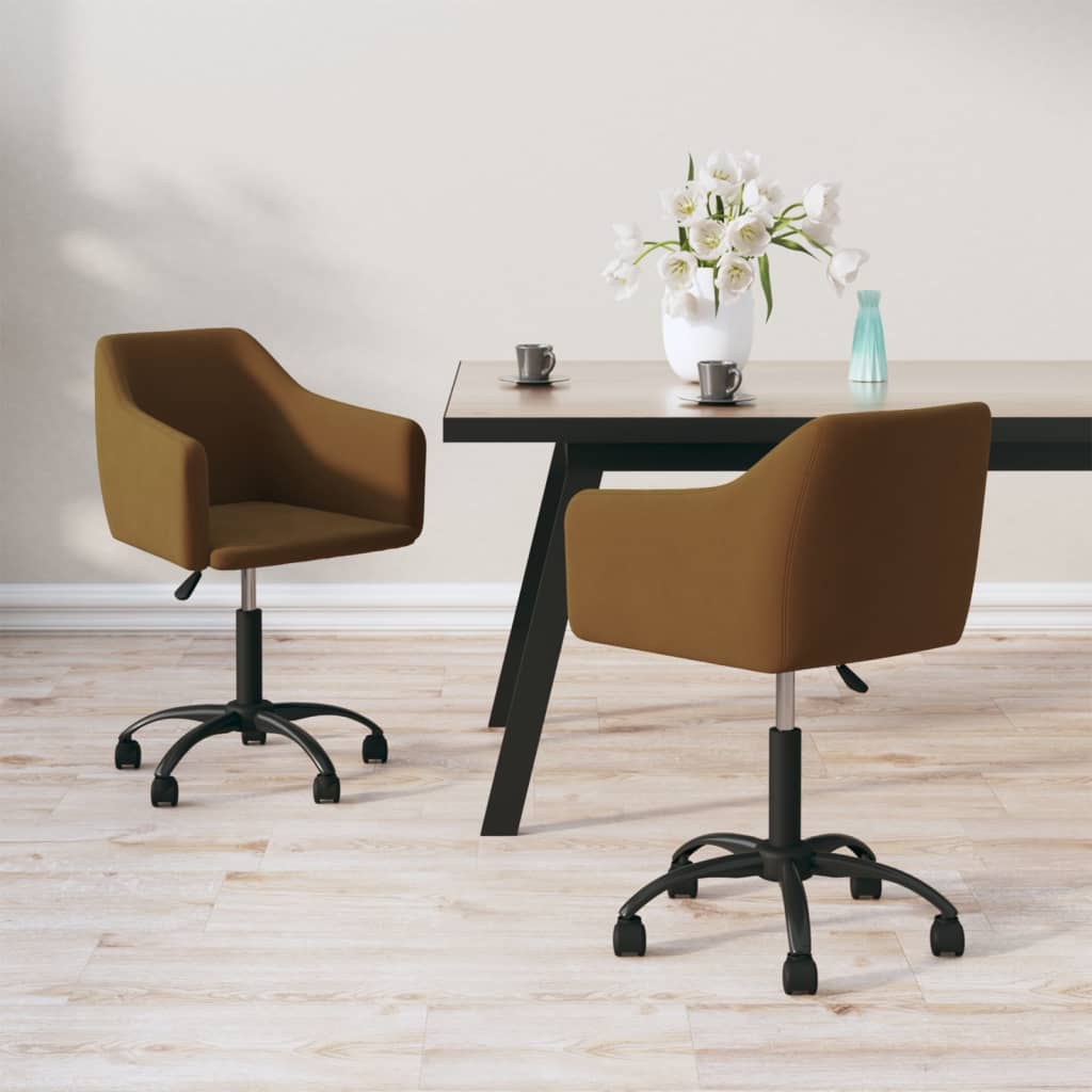 Chaises de salle à manger pivotantes 4 pcs velours marron