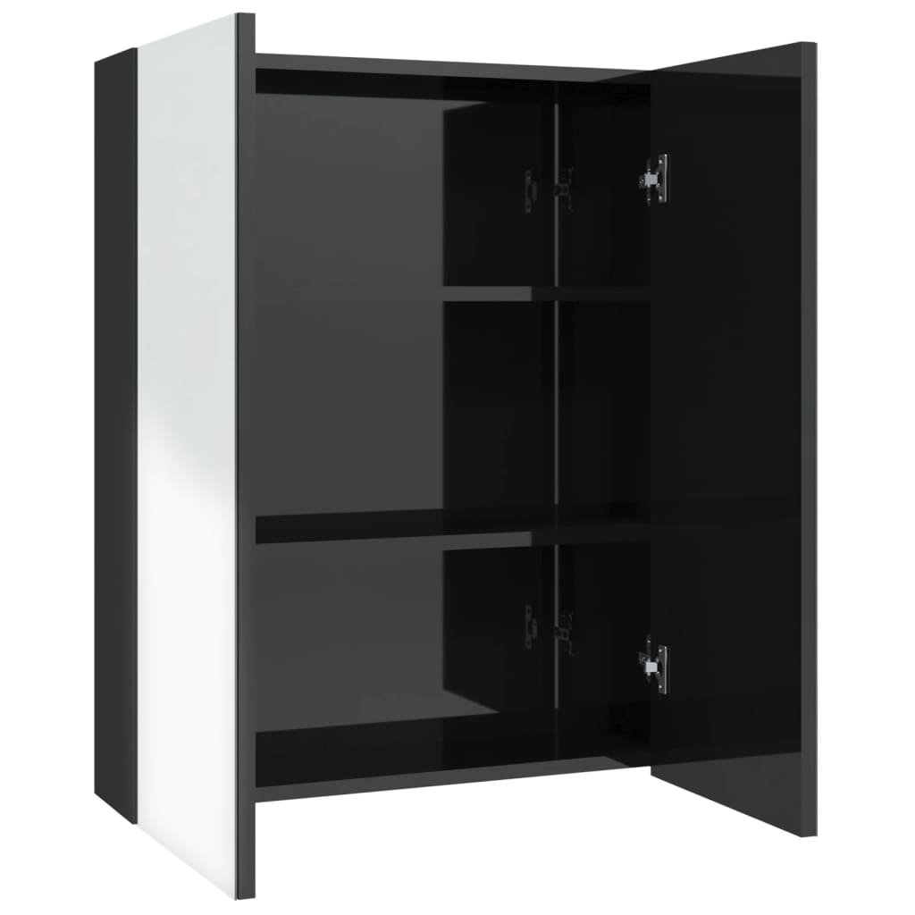 Badkamerkast met spiegel 60x15x75 cm MDF antracietkleurig